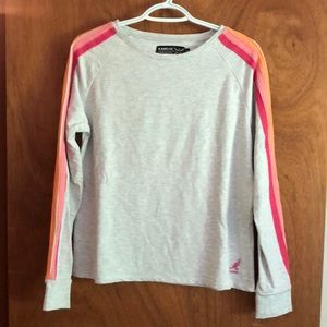 Kangol Women’s Long sleeve Rainbow Stripe Athletic Top ~ size Medium